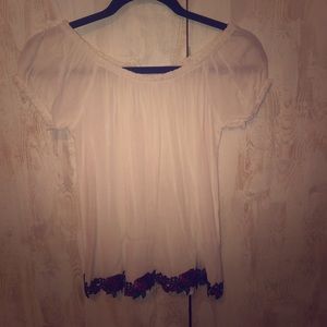 White off the shoulder t